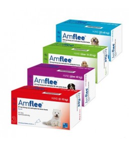 Amflee Spot-On - Pipettes anti-tiques, puces et poux pour chiens