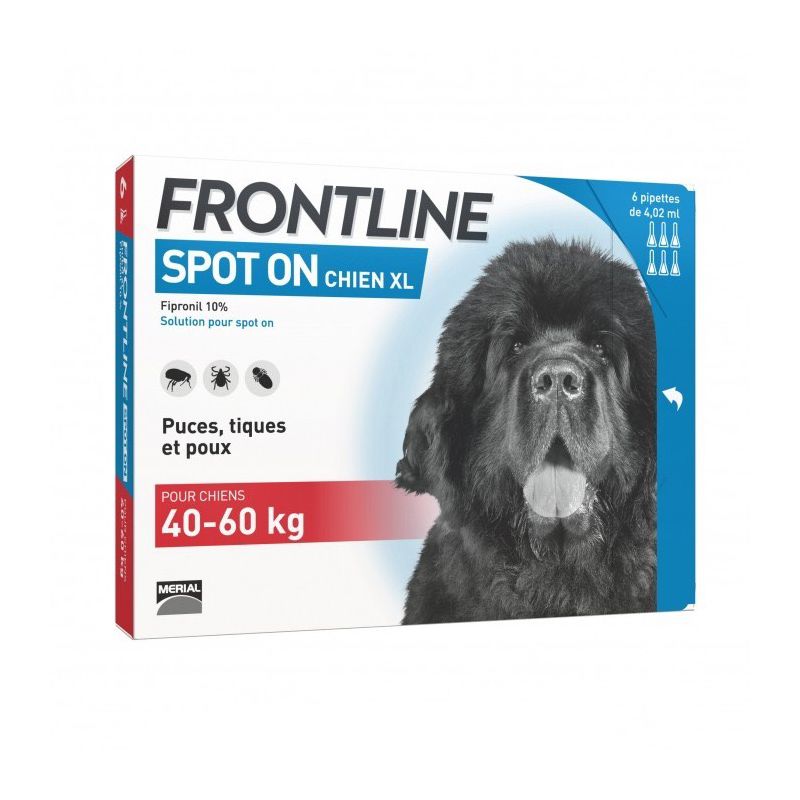 Frontline Spot On™ - Pipettes anti-tiques, puces et poux pour chiens -  Merial / Direct-Vet