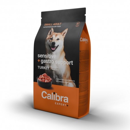 Calibra Expert+ Small Adult Sensitive + Gastro Support Dinde - Croquettes pour chien